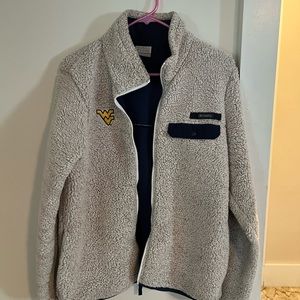 WVU Columbia Fleece/Fuzzy Zip Up Jacket